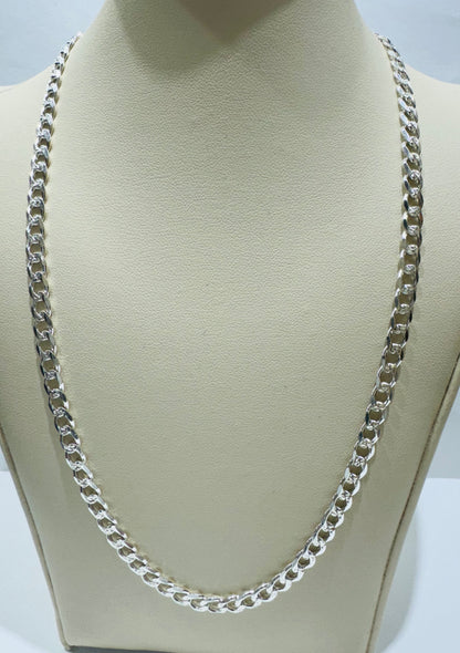 SILVER ITALIAN CUBAN LINK CHAIN 28” WEIGHT: 19.8gm, WIDTH: 4.95mm