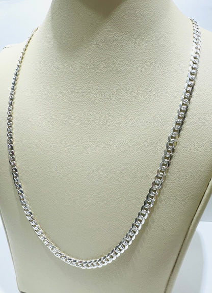 SILVER ITALIAN CUBAN LINK NECKLACE 20” WEIGHT: 11.2gm, WIDTH: 3.85mm