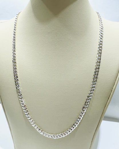 SILVER ITALIAN CUBAN LINK NECKLACE 20” WEIGHT: 11.2gm, WIDTH: 3.85mm