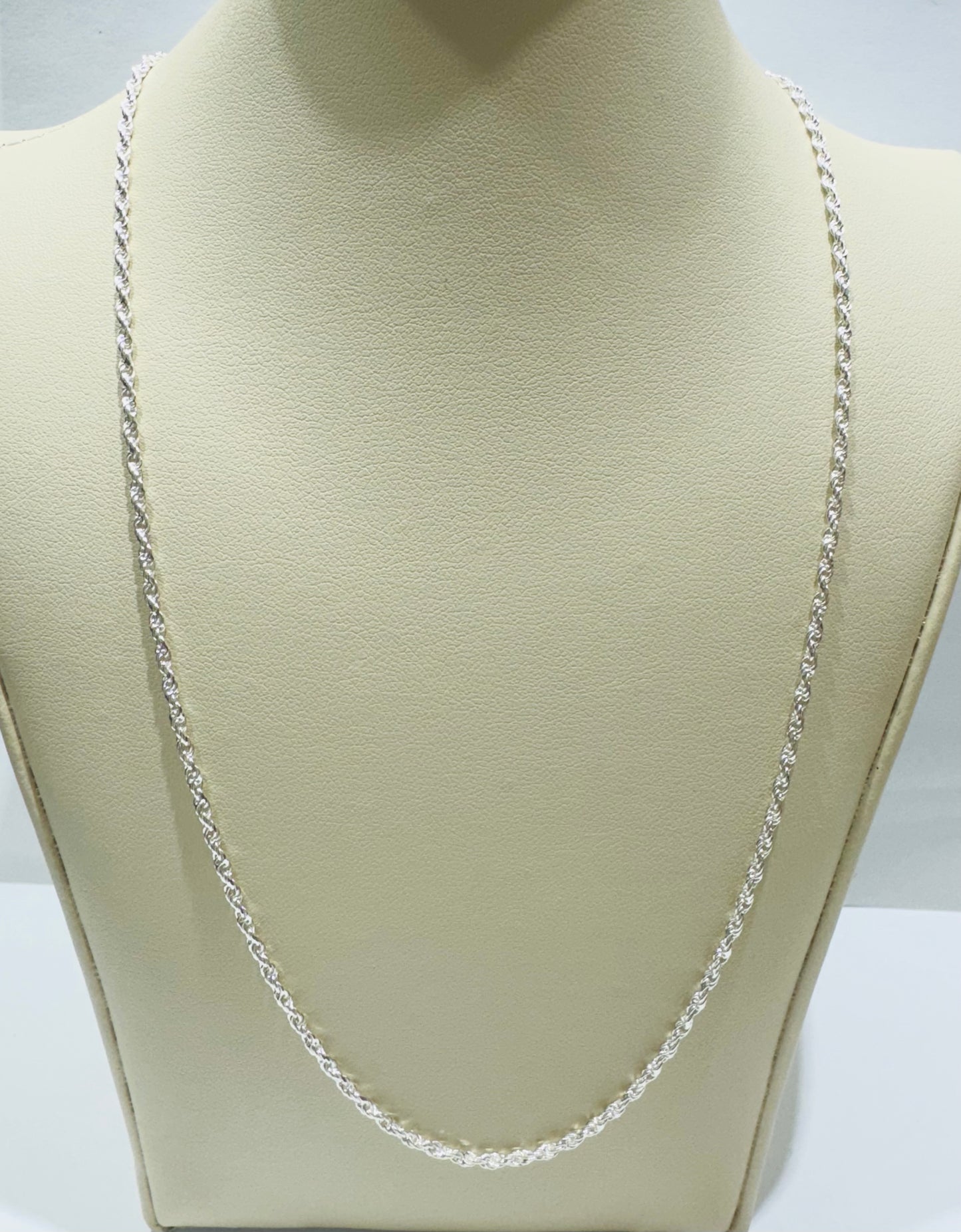 SILVER ITALIAN ROPE NECKLACE 20”, WEIGHT: 4.9gm, WIDTH: 1.65mm