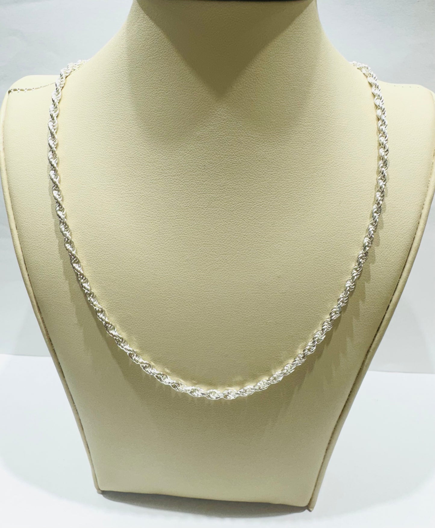 SILVER ITALIAN ROPE NECKLACE 18”, WEIGHT: 9.7gm, WIDTH: 2.54mm