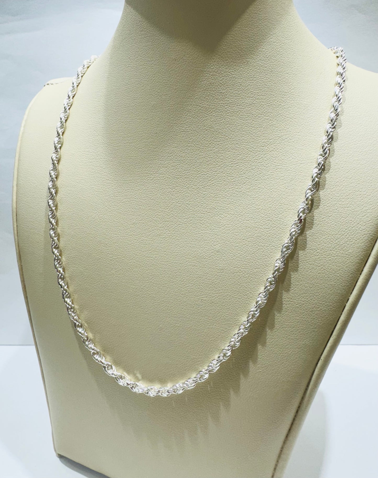 SILVER ITALIAN ROPE NECKLACE 18”, WEIGHT: 9.7gm, WIDTH: 2.54mm
