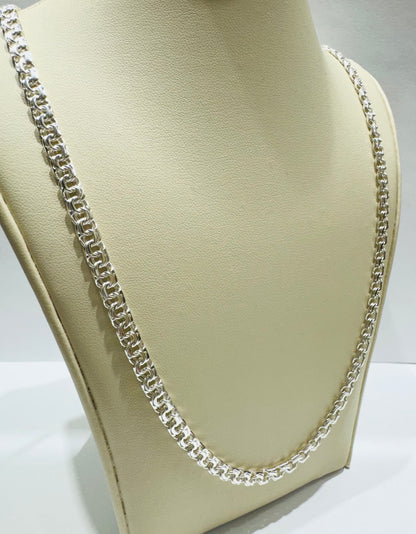 SILVER ITALIAN CHINO LINK NECKLACE 26” INCH, WEIGHT: 25.4gm, WIDTH: 4.77mm
