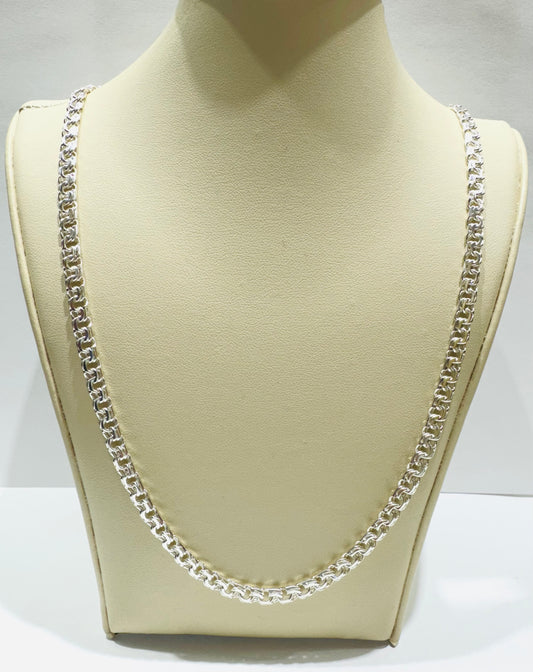 SILVER ITALIAN CHINO LINK NECKLACE 26” INCH, WEIGHT: 25.4gm, WIDTH: 4.77mm