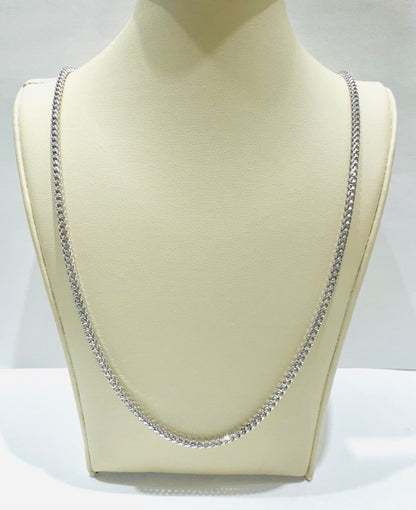 SILVER ITALIAN FRANCO LINK NECKLACE 26” INCH, WEIGHT: 18.7gm, WIDTH: 2.75mm