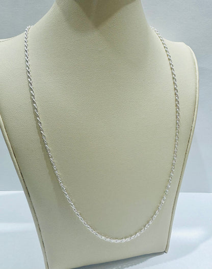 SILVER ITALIAN ROPE NECKLACE 20” WEIGHT: 4.8gm, WIDTH: 1.70mm