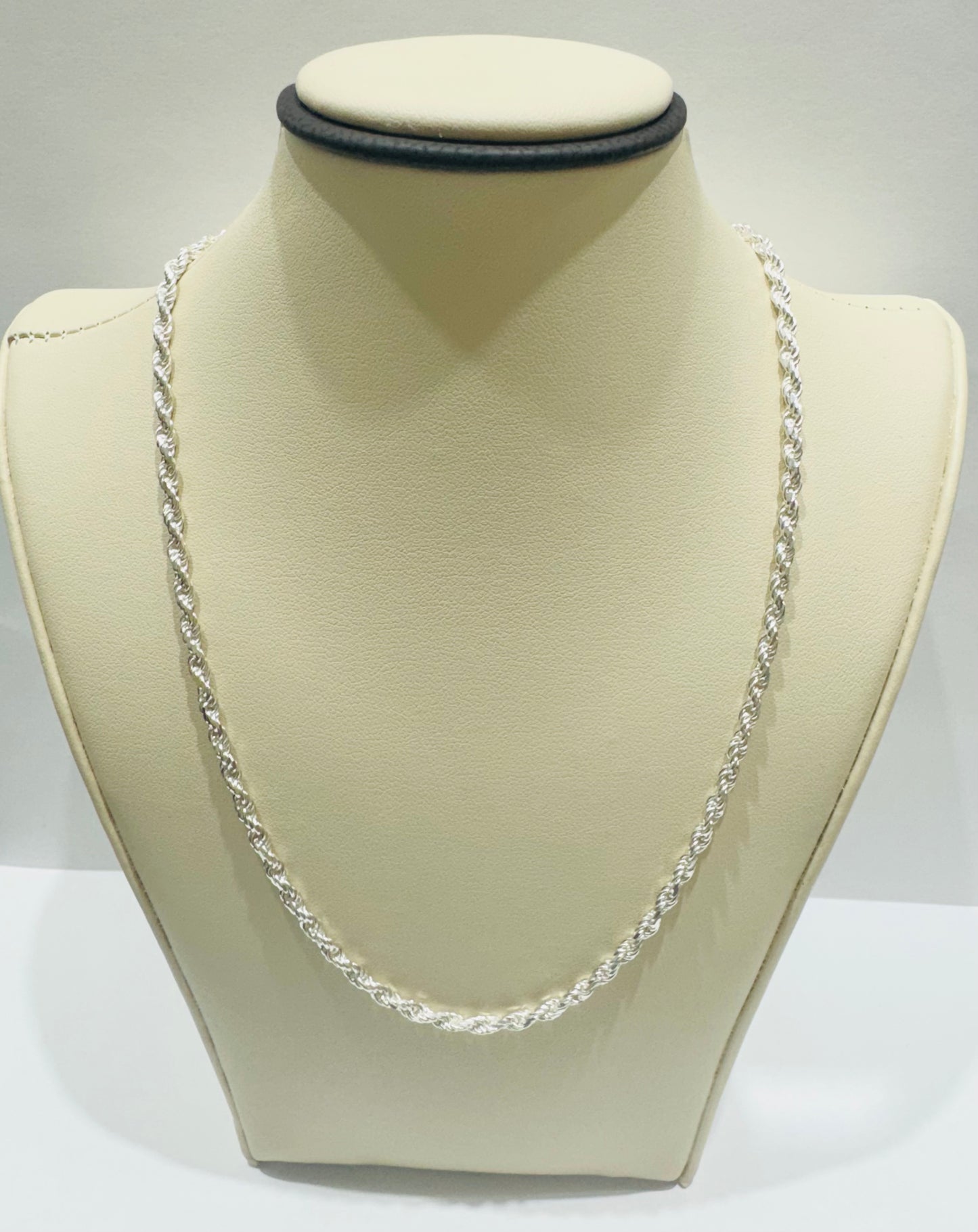 SILVER ITALIAN ROPE NECKLACE 18” WEIGHT: 9.7gm, WIDTH: 2.61mm