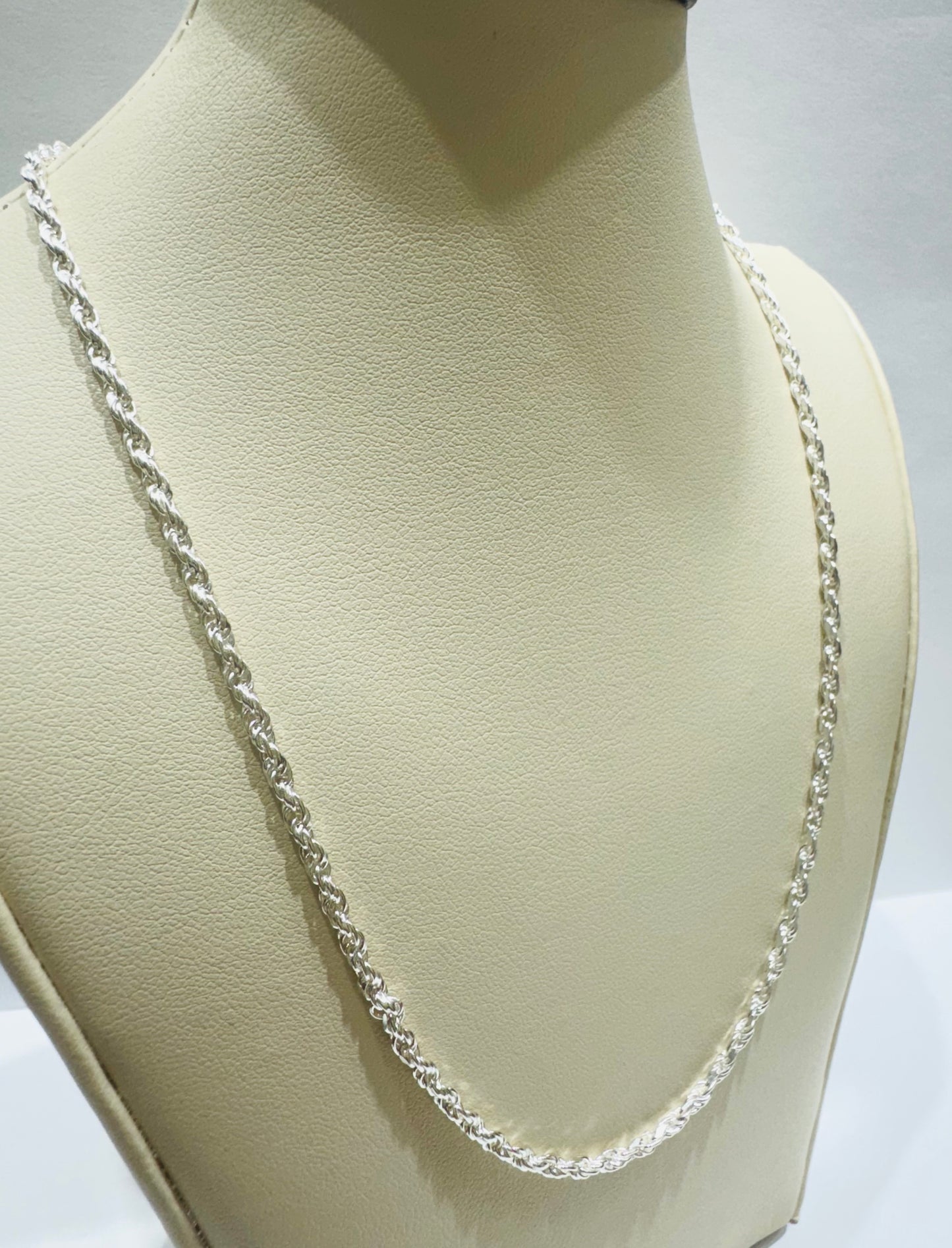SILVER ITALIAN ROPE NECKLACE 18”, WEIGHT: 6.2gm, WIDTH: 2mm
