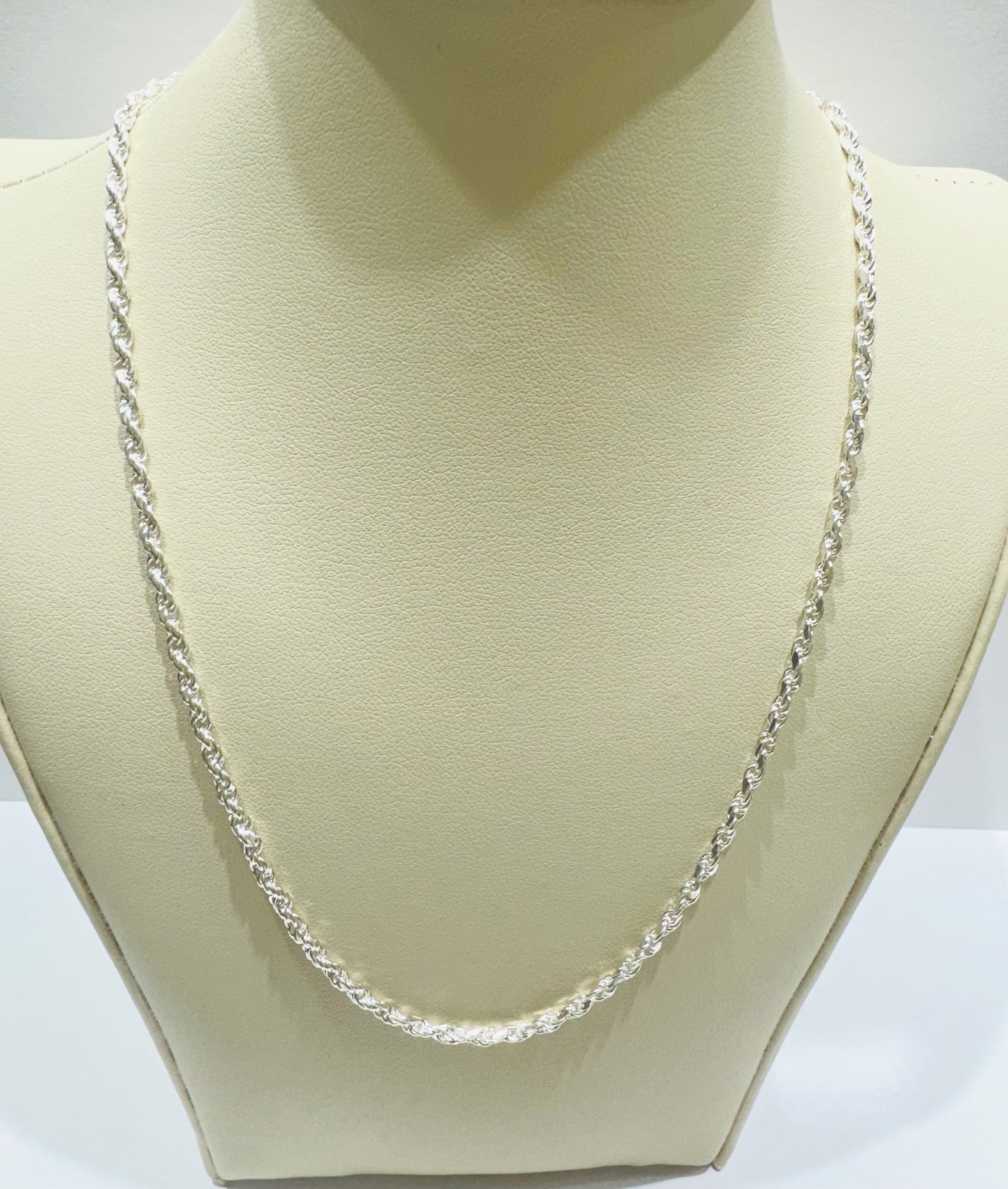 SILVER ITALIAN ROPE NECKLACE 18”, WEIGHT: 6.2gm, WIDTH: 2mm