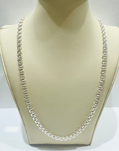 SILVER ITALIAN CHINO LINK NECKLACE 28”, WEIGHT: 25.3gm, WIDTH: 4.71mm