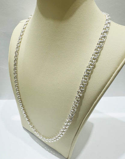 SILVER ITALIAN CHINO LINK NECKLACE 26”, WEIGHT: 24.2gm, WIDTH: 5.33mm