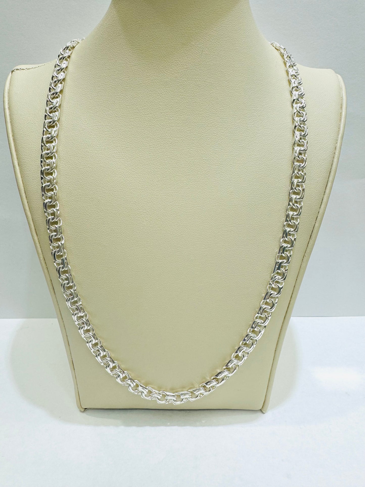 SILVER ITALIAN CHINO LINK NECKLACE 30”, WEIGHT: 45gm, WIDTH: 6.23mm