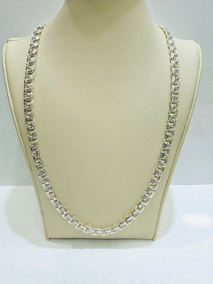 SILVER ITALIAN CHINO LINK NECKLACE 30”, WEIGHT: 45gm, WIDTH: 6.23mm