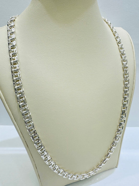 SILVER ITALIAN CHINO LINK NECKLACE 30”, WEIGHT: 45gm, WIDTH: 6.23mm