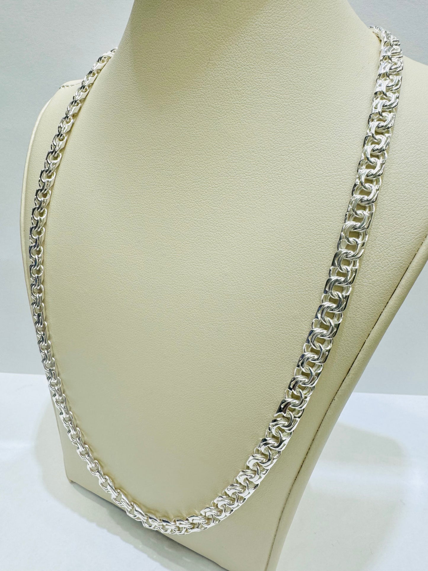 SILVER ITALIAN CHINO LINK NECKLACE 30”, WEIGHT: 45gm, WIDTH: 6.23mm