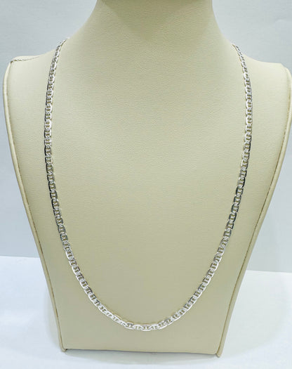 SILVER ITALIAN MARINER LINK NECKLACE 26”, WEIGHT: 8.7gm, WIDTH: 3.30mm