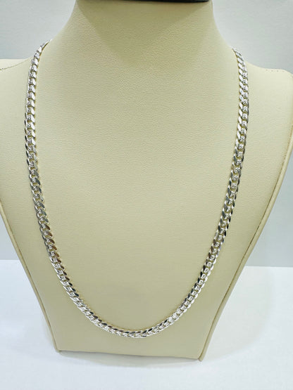 SILVER ITALIAN CUBAN LINK NECKLACE 22”, WEIGHT: 15.4gm, WIDTH: 4.61mm