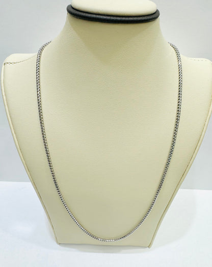 SILVER ITALIAN FRANCO LINK NECKLACE 24”, WEIGHT: 9.7gm, WIDTH: 1.74mm