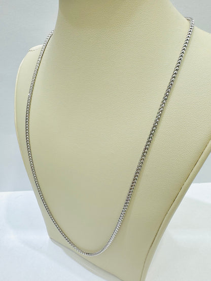 SILVER ITALIAN FRANCO LINK NECKLACE 24”, WEIGHT: 9.7gm, WIDTH: 1.74mm