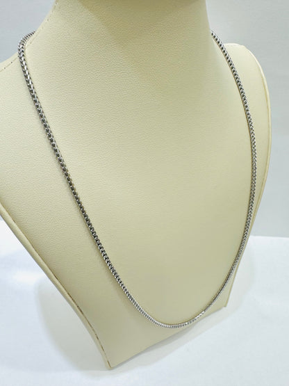 SILVER ITALIAN FRANCO LINK NECKLACE 24”, WEIGHT: 17gm, WIDTH: 2.74mm