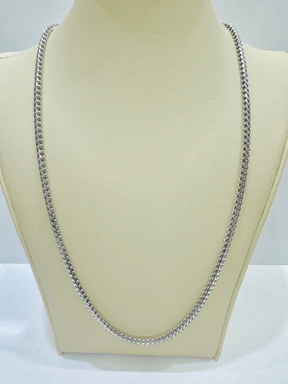 SILVER ITALIAN FRANCO LINK NECKLACE 24”, WEIGHT: 17gm, WIDTH: 2.74mm