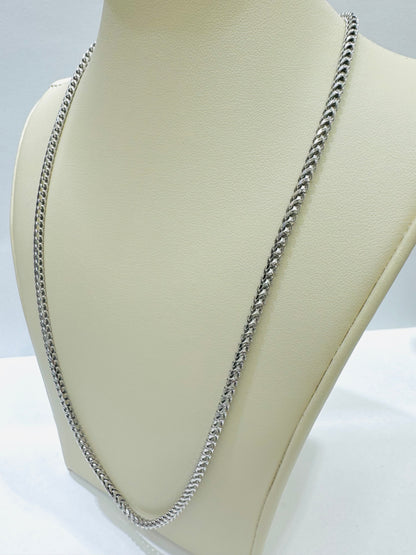 SILVER ITALIAN FRANCO LINK NECKLACE 24”, WEIGHT: 17gm, WIDTH: 2.74mm