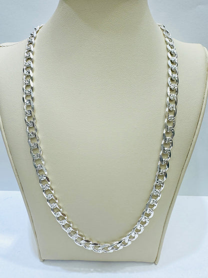 SILVER ITALIAN CUBAN LINK NECKLACE 26”, WEIGHT: 38.8gm, WIDTH: 7mm