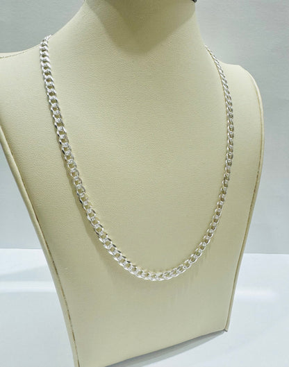 SILVER ITALIAN CUBAN LINK NECKLACE 18”, WEIGHT: 8.9gm, WIDTH: 3.78mm