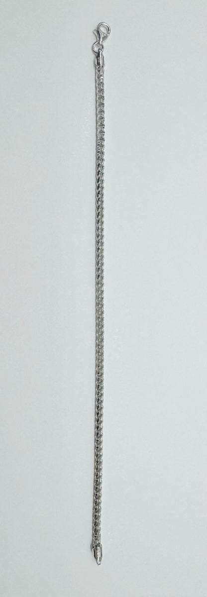 SILVER ITALIAN FRANCO BRACELET 8.5”, WEIGHT: 5.9gm, WIDTH: 2.75mm