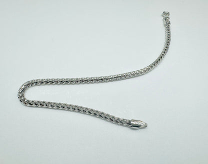 SILVER ITALIAN FRANCO BRACELET 8.5”, WEIGHT: 5.9gm, WIDTH: 2.75mm