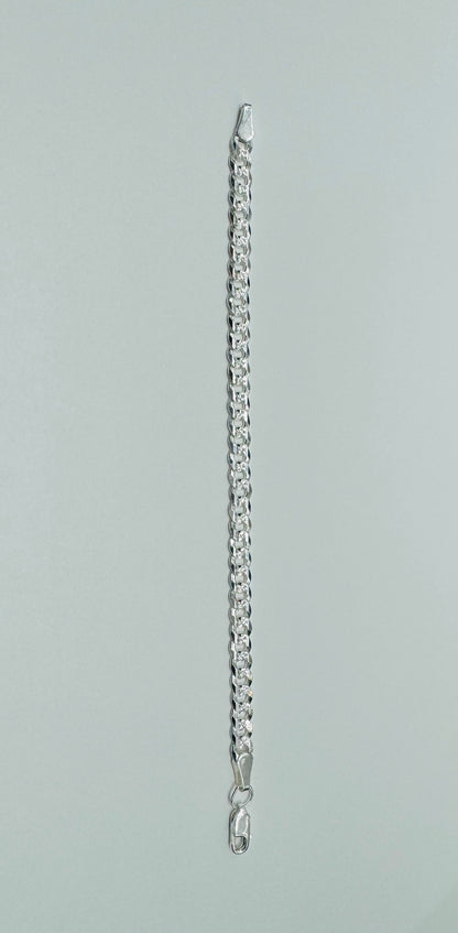 SILVER ITALIAN CUBAN LINK BRACELET 7”, WEIGHT: 4.9gm, WIDTH: 2.9mm