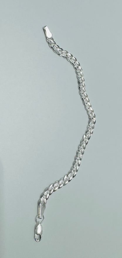 SILVER ITALIAN CUBAN LINK BRACELET 7”, WEIGHT: 4.9gm, WIDTH: 2.9mm