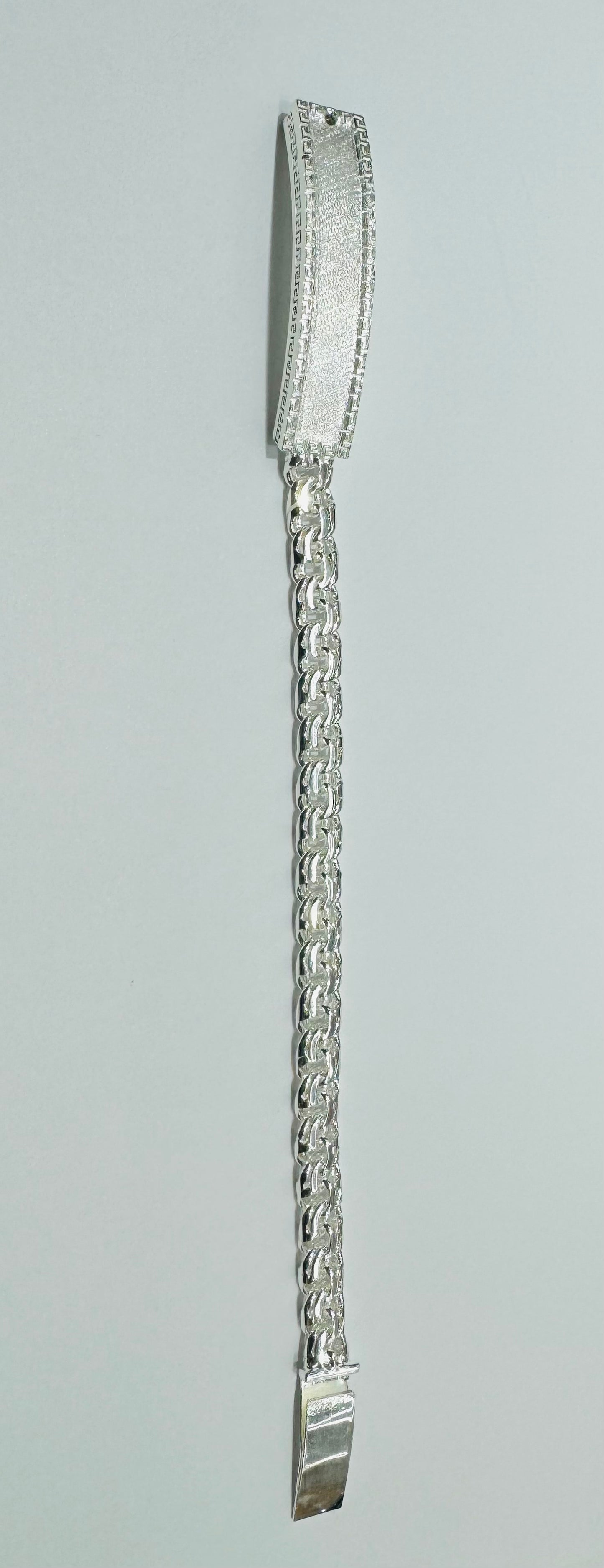 SILVER ITALIAN CHINO LINK BRACELET 9”, WEIGHT: 29.6gm, WIDTH: 6.9mm