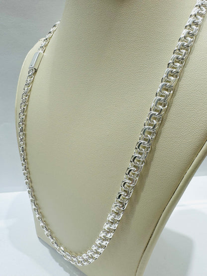 SILVER ITALIAN CHINO LINK NECKLACE 24”, WEIGHT: 34.7gm, WIDTH: 6mm