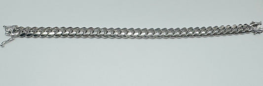 SILVER ITALIAN SOLID MIAMI CUBAN LINK BRACELET 10”, WEIGHT: 51.7gm