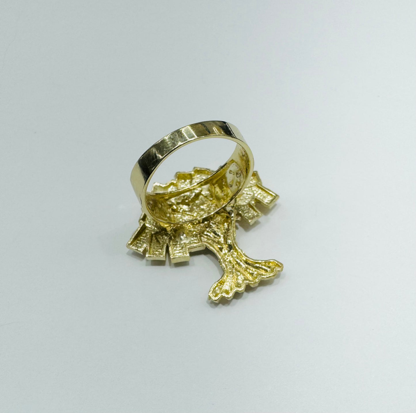 10K GOLD MONEY TREE RING, WEIGHT: 8.8gm, SIZE: 8