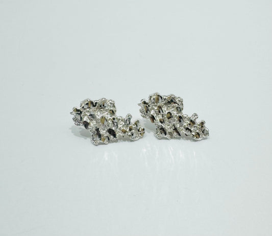 SILVER REGULAR NUGGET EARRINGS, WEIGHT: 3.3gm