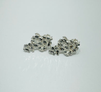 SILVER REGULAR NUGGET EARRINGS, WEIGHT: 3.3gm