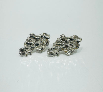 SILVER REGULAR NUGGET EARRINGS, WEIGHT: 1.8gm