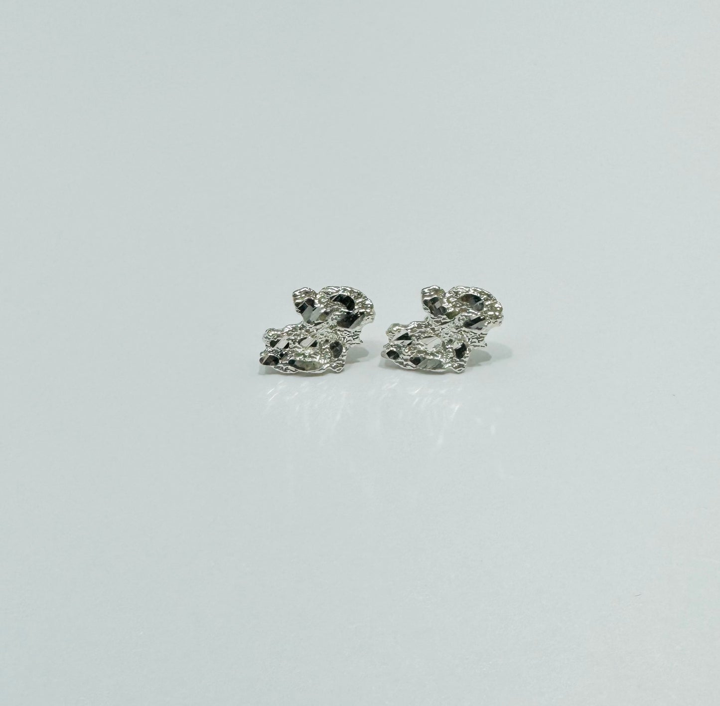 SILVER REGULAR NUGGET EARRINGS, WEIGHT: 1.1gm