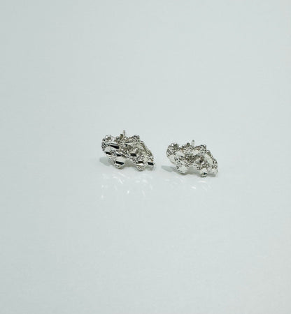 SILVER REGULAR NUGGET EARRINGS, WEIGHT: 1.1gm