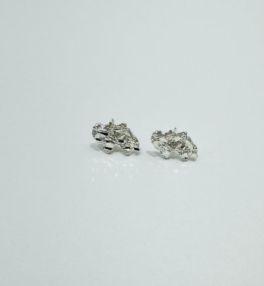 SILVER REGULAR NUGGET EARRINGS, WEIGHT: 1.1gm