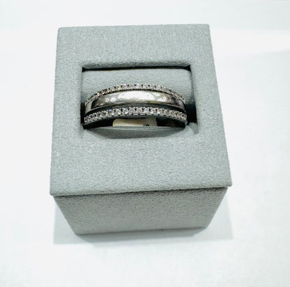 SILVER MENS BAND, SIZE: 13, WEIGHT: 4.6gm