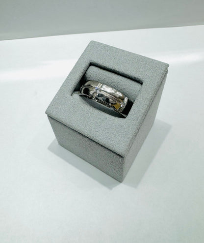 SILVER MENS BAND, SIZE: 11, WEIGHT: 8.4gm