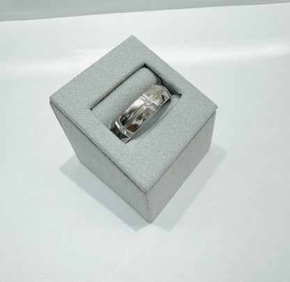SILVER MENS BAND, SIZE: 11, WEIGHT: 8.4gm