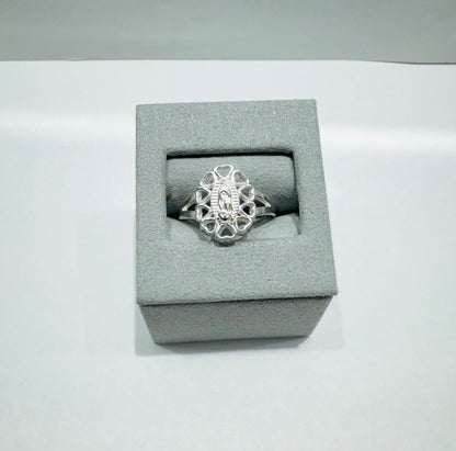 SILVER VIRGIN MARY RING, SIZE: 9, WEIGHT: 3.4gm
