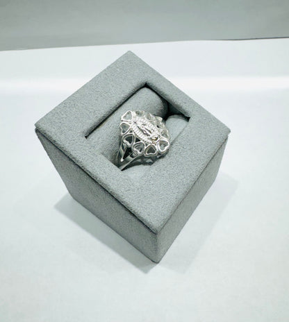 SILVER VIRGIN MARY RING, SIZE: 9, WEIGHT: 3.4gm