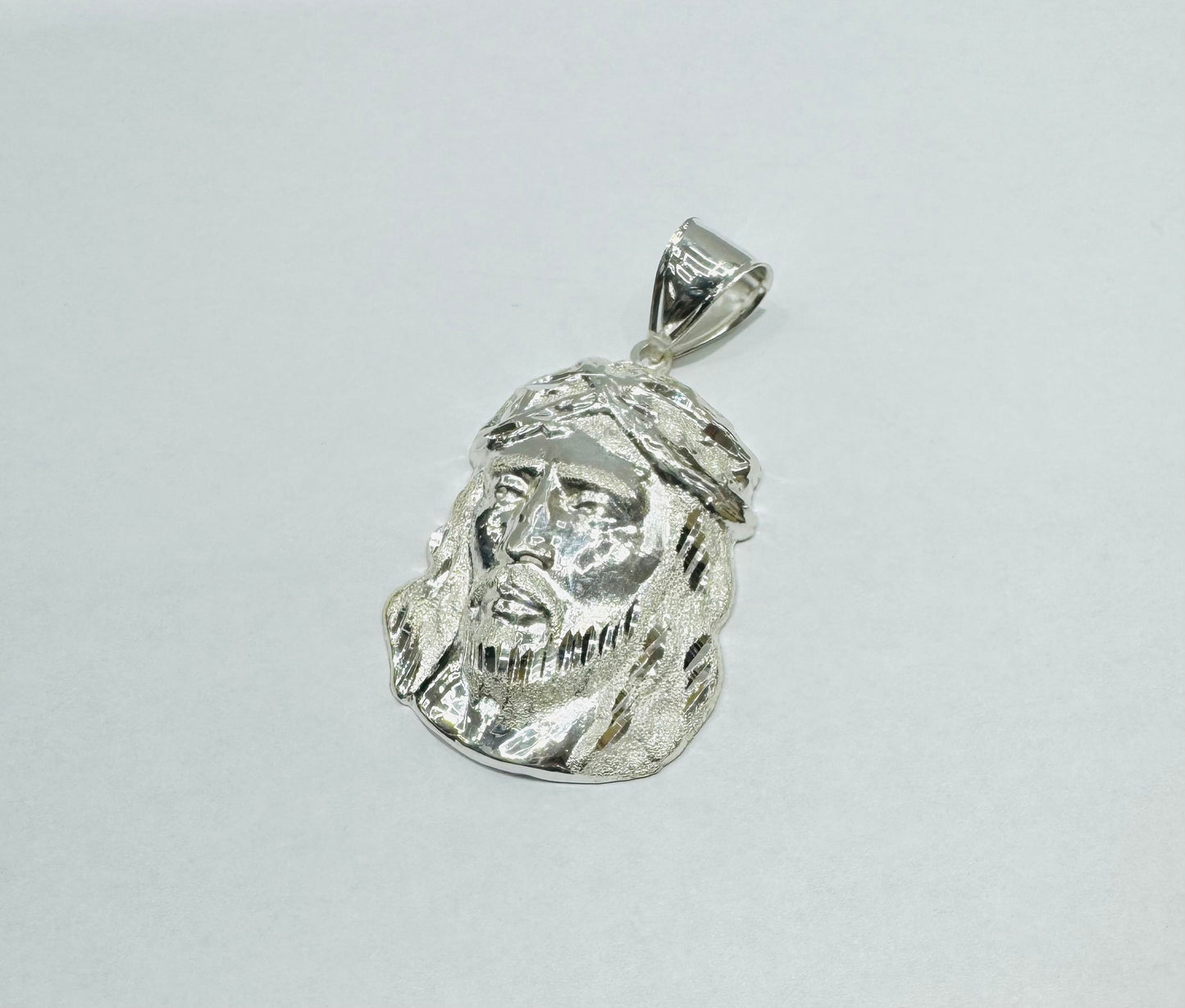 SILVER JESUS FACE PENDANT, WEIGHT: 7.9gm