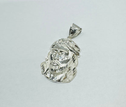 SILVER JESUS FACE PENDANT, WEIGHT: 7.9gm