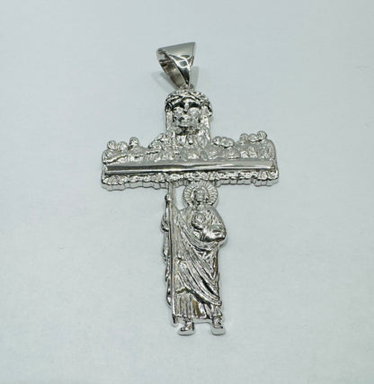 SILVER LAST SUPPER CROSS PENDANT, WEIGHT: 10gm